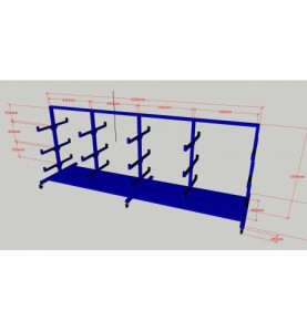 Cărucior Industrial pentru Bare, Țevi și Profile | Sarcină 1000/200...