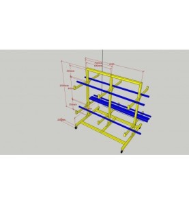 Cărucior Industrial pentru Bare, Țevi și Profile | Sarcină 1000/200...