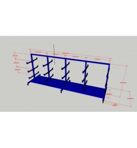 Cărucior Industrial pentru Bare, Țevi și Profile | Sarcină 1000/200...