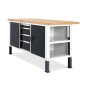 Banc de lucru profesional 3000 mm, cu panouri perforate și dulapuri integrate