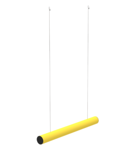 Limitator de înălțime suspendat – Ø140 mm, lățime 1000 mm, galben-n...