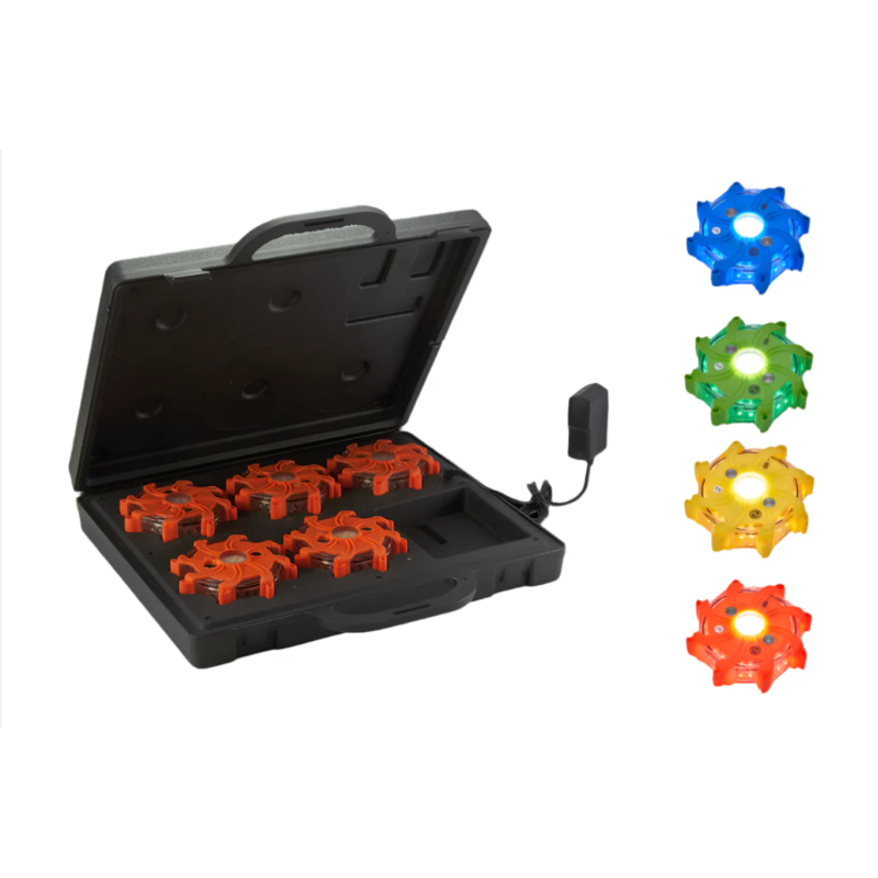 Set 5 Luminile de Avertizare LED Pulsar Pro Roșu – Vizibilitate 360...
