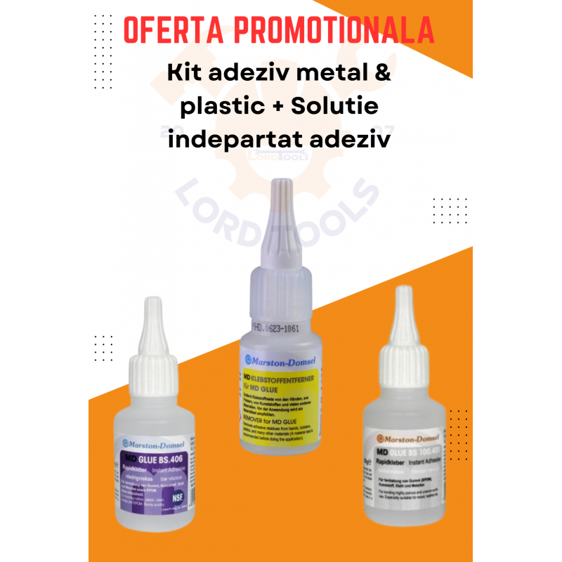 Kit adeziv metal & plastic plus solutie indepartare adeziv