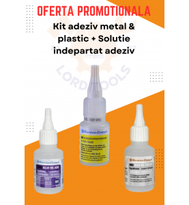 Kit adeziv metal & plastic plus solutie indepartare adeziv