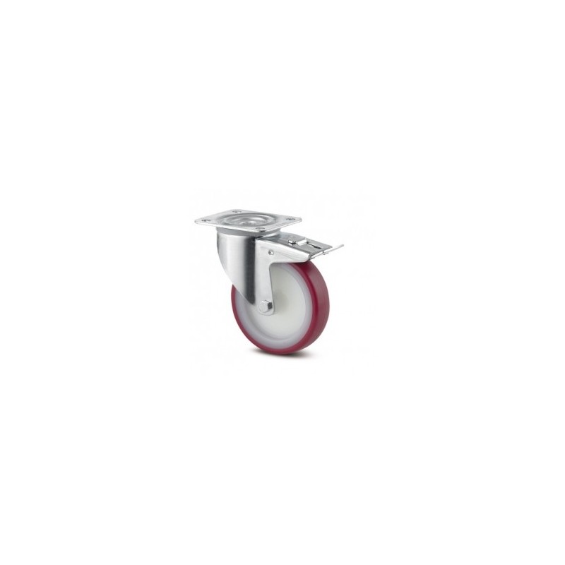 Roată pivotantă cu frână – Ø80 mm