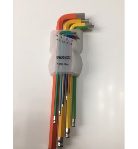 Set 9 Chei Imbus Hexagonale cu Cap Sferic – Crom-Vanadiu, Codate Co...