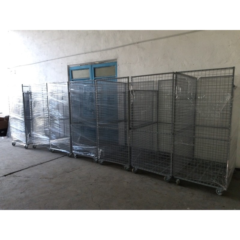 Carucior transport cu pereti din plasa zincata – 1200x800x1870 mm