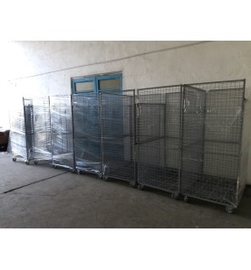 Carucior transport cu pereti din plasa zincata – 1200x800x1870 mm