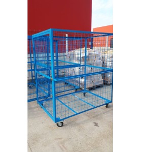 Carucior transport cu pereti din plasa zincata – 1200x800x1870 mm